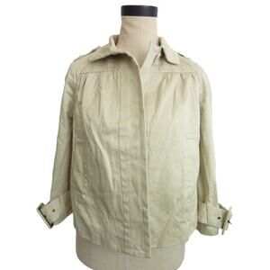 Banana Republic Beige Canvas Swing Jacket S Crop Trench
